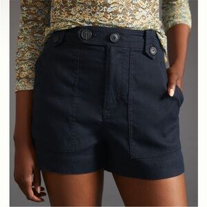 Anthropologie Maeve Linen Blend A-line Shorts Size 8